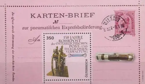 Österreich MiNr. Block (noch nicht im Michel) 150 Jahre Rohrpost