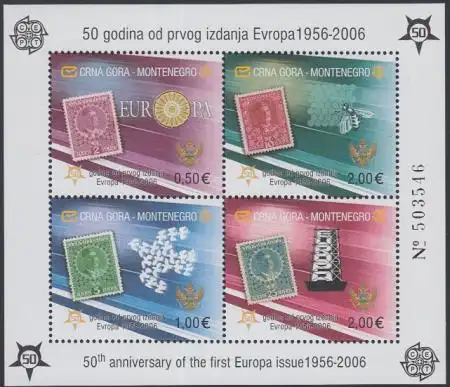 Montenegro Mi.Nr. Block 2A 50Jahre Europamarken