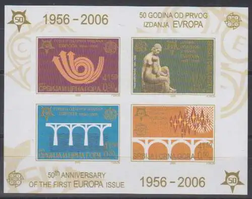 Jugoslawien Mi.Nr. Block 60U, 50 Jahre Europamarken