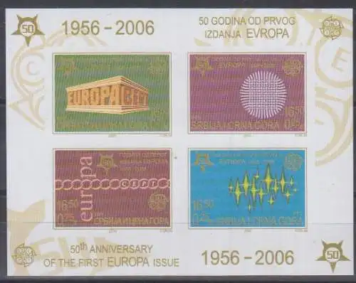 Jugoslawien Mi.Nr. Block 59U, 50 Jahre Europamarken