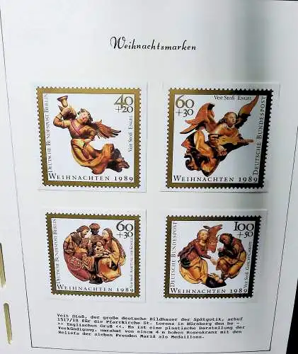 Sammlung Bund "Weihnachtsmarken" im Album bis 2019, alle Seiten unten abgebildet