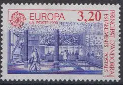 Andorra frz. Mi.Nr. 410 Europa 1990, Postalische Einrichtungen (3,20)