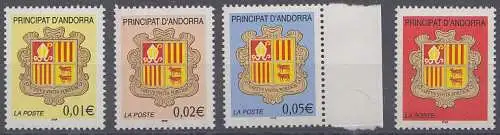 Andorra frz. Mi.Nr. 576-579 Freim. Wappen von Andorra (4 Werte)
