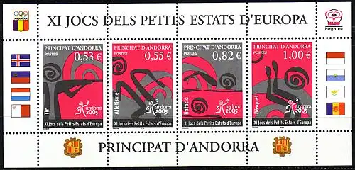 Andorra franz Mi.Nr. Block 2 Sportspiele europäischer Kleinstaaten