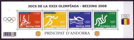 Andorra franz Mi.Nr. Block 3 Olympia 2008 Peking