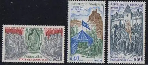 Frankreich MiNr. 1644-46 Große Namen der franz.Geschichte (3 Werte)