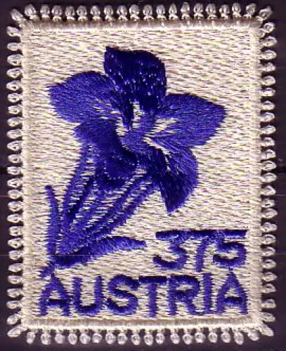 Österreich Mi.Nr. 2773 Voralb. Stickerei, Enzian, Garn auf Gewebe s.klb. (375)
