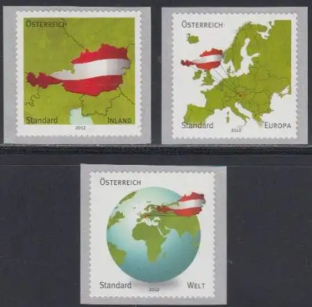 Österreich Mi.Nr. 3005-07I Freim. Österreich und Grenzen, 1.Auflage, skl. (3 W.)
