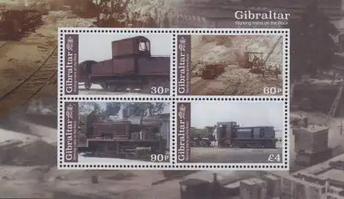 Gibraltar MiNr. Block 161 Arbeitslokomotiven auf dem Felsen von Gibraltar