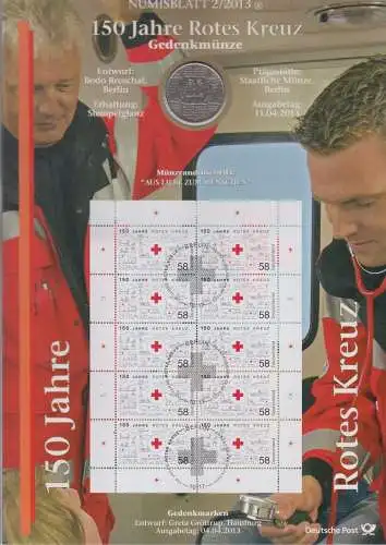 D,Bund, 150 Jahre Rotes Kreuz (Numisblatt 2/2013)