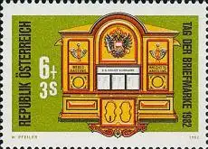Österreich Mi.Nr. 1726 Tag der Briefmarke 1982, Briefkasten (6+3)