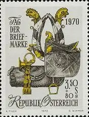 Österreich Mi.Nr. 1350 Tag der Briefmarke 1970. Kummet, Posthorn (3,50S+80g)