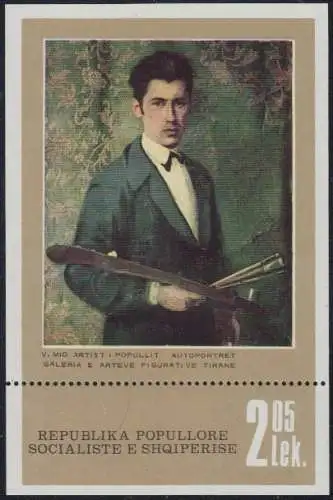 Albanien Mi.Nr. Block 63 20.Todestag Vangjush Mio, Selbstporträt