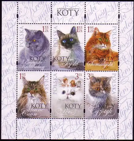 Polen Mi.Nr. Block 191 Katzen 