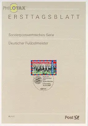 D,Bund Mi.Nr. 41/97 Fußballmeister Bayern München (Marke MiNr.1958)