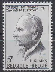 Belgien Mi.Nr. 1765 Tag der Briefmarke 1974, Hubert Krains (UPU-Generalsekretär)