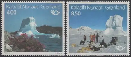 Grönland Mi.Nr. 217-18 NORDEN, Tourismus, Landschaften (2 Werte)