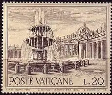 Vatikan Mi.Nr. 657 Europ. Denkmalschutzjahr, Brunnen auf St. Peters Platz (20)