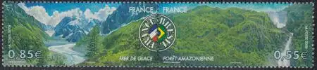 Frankreich Mi.Nr. Zdr.4479-80 Umweltschutz Mer de Glace Wasserfall Serrado Aracá