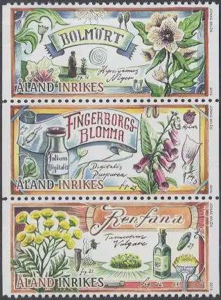Aland MiNr. Zdr.422-24 Heilpflanzen (Dreierstreifen)