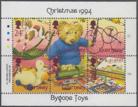 Guernsey Mi.Nr. Klbg.656-61 Weihnachten, Altes Spielzeug