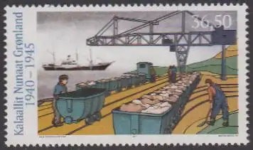 Grönland MiNr. 745 Grönland im 2.Weltkrieg, Kryolithmine, Loren (36,50)