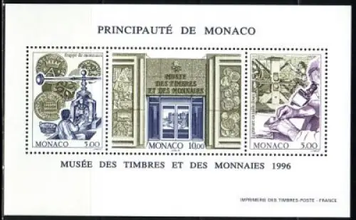 Monaco Mi.Nr. Block 70 Eröffnung des Briefmarken- und Münzmuseums