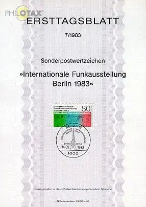 Berlin Mi.Nr. 7/83 Int. Funkausstellung IFA Berlin (Marke MiNr.702)