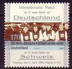 D,Bund Mi.Nr. 2659 100 J. deutsche Fußball Länderspiele (170)