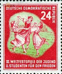 D,DDR Mi.Nr. 290 Festspiele f.d. Frieden, Tanzgruppe in Volkstracht (24)