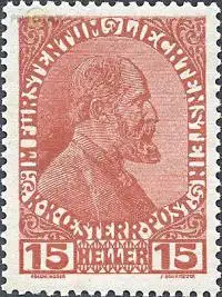 Liechtenstein Mi.Nr. 7 Freim. Fürst Johann II. (15)
