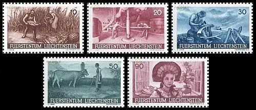 Liechtenstein Mi.Nr. 192-96 Förderung heimischer landw. Erzeugnisse (5 Werte)