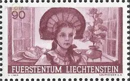 Liechtenstein Mi.Nr. 196 Förd. landw. Erzeugnisse, Mädchen in Landestracht (90)