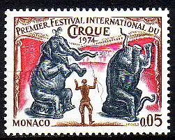 Monaco Mi.Nr. 1132 Int. Zirkusfestival, Elefantendressur (0,05)