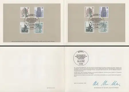 D,Bund Mi.Nr. 1339-42 + Berlin 793-96 Sehenswürdigkeiten (8 Werte)