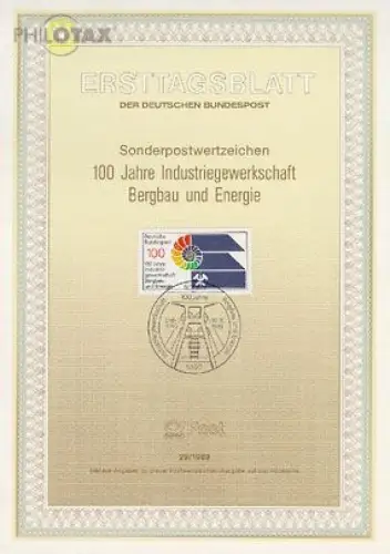 D,Bund Mi.Nr. 29/89 Industriegewerkschaft Bergbau + Energie (Marke MiNr.1436)