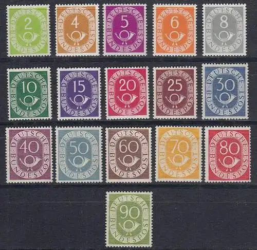 D,Bund Mi.Nr. 123-138 Posthorn (16 Werte) 