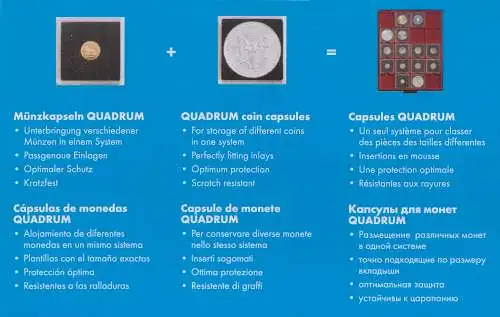 Leuchtturm, 10 eckige Münzkapsel QUADRUM, 35 mm