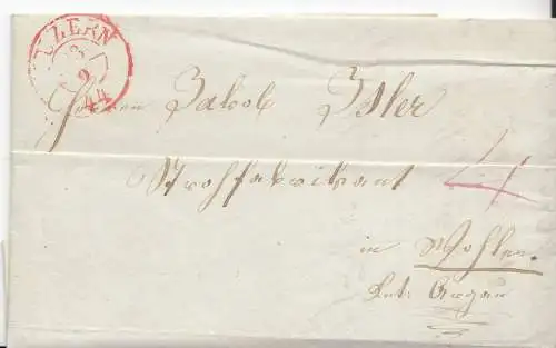 1844, Vorphilabrief Schweiz "Luzern" nach Wohlen