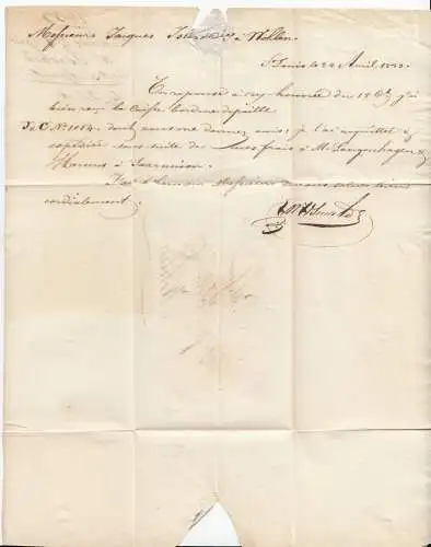 1833, Vorphilabrief Schweiz "Basel" nach Wohlen