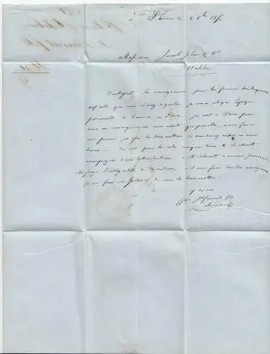 1850, Vorphilabrief Schweiz "Basel" nach Wohlen