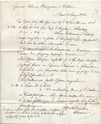 1841, Vorphilabrief Schweiz "Basel" nach Wohlen