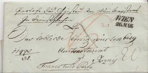 Österreich Vorphilabrief 1839 von "Wien" nach Isny