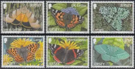 Jersey Mi.Nr. 1634-39 Schmetterlinge (6 Werte)