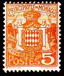 Monaco Mi.Nr. 76 Freim. Staatswappen (5 c)