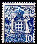 Monaco Mi.Nr. 77 Freim. Staatswappen (10 c)