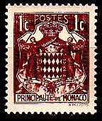 Monaco Mi.Nr. 143 Staatswappen, Landesname unten (1 c)