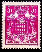 Monaco Mi.Nr. 145 Staatswappen, Landesname unten (3 c)