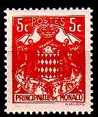 Monaco Mi.Nr. 146 Staatswappen, Landesname unten (5 c)