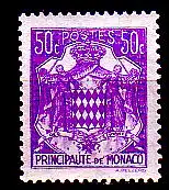 Monaco Mi.Nr. 224 Freim. Staatswappen (50c)